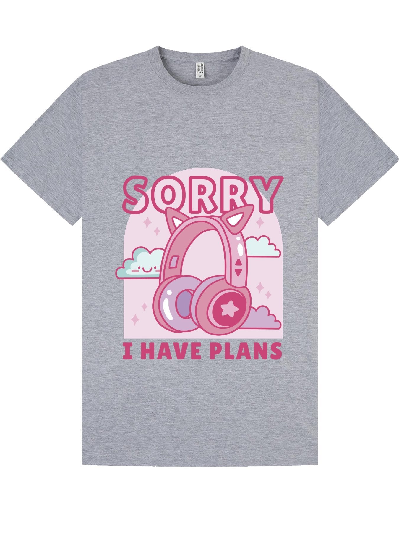 Classic T-Shirt | Sorry I Have Plans Cat Ear Headphones Tee