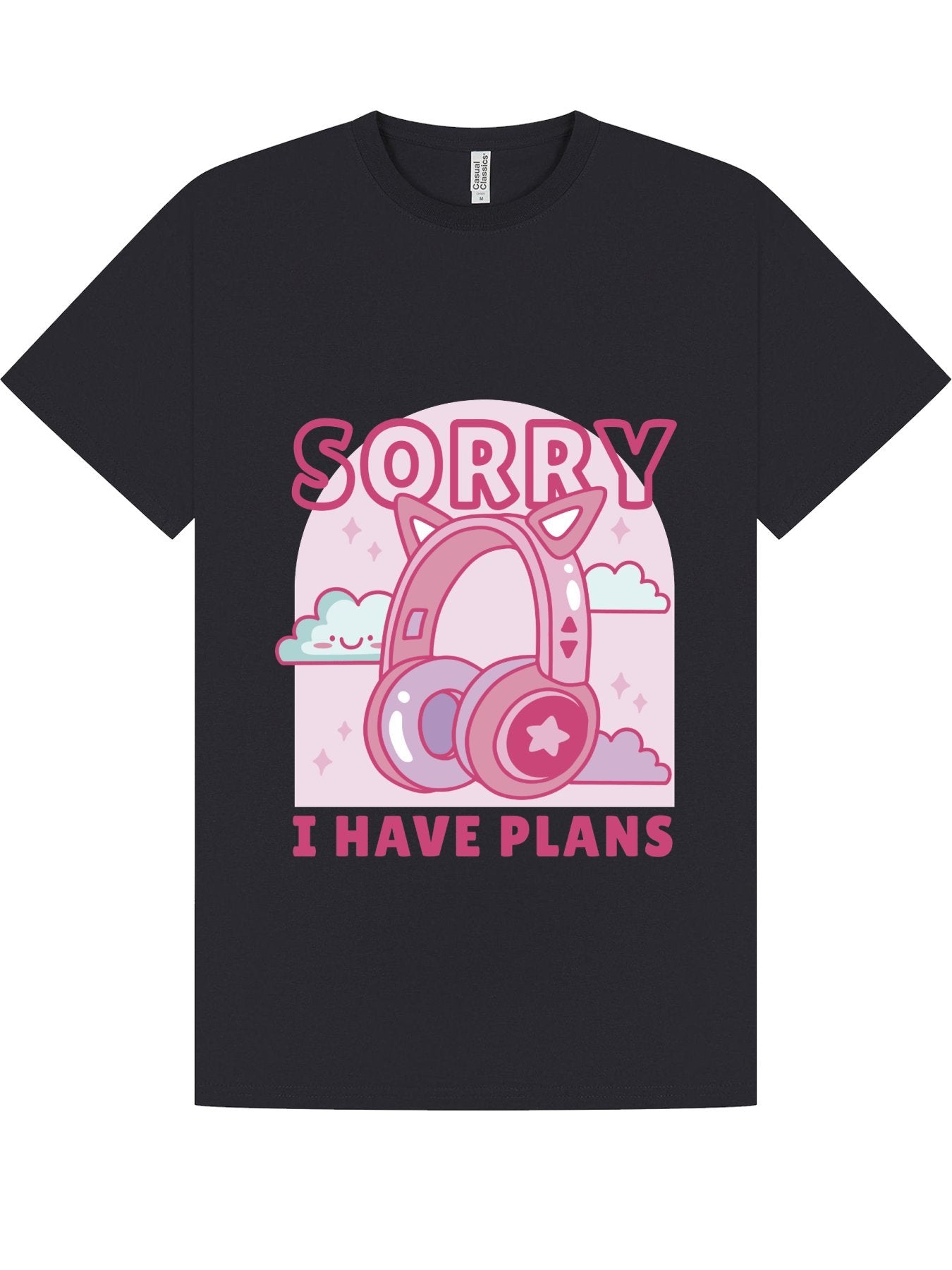 Classic T-Shirt | Sorry I Have Plans Cat Ear Headphones Tee