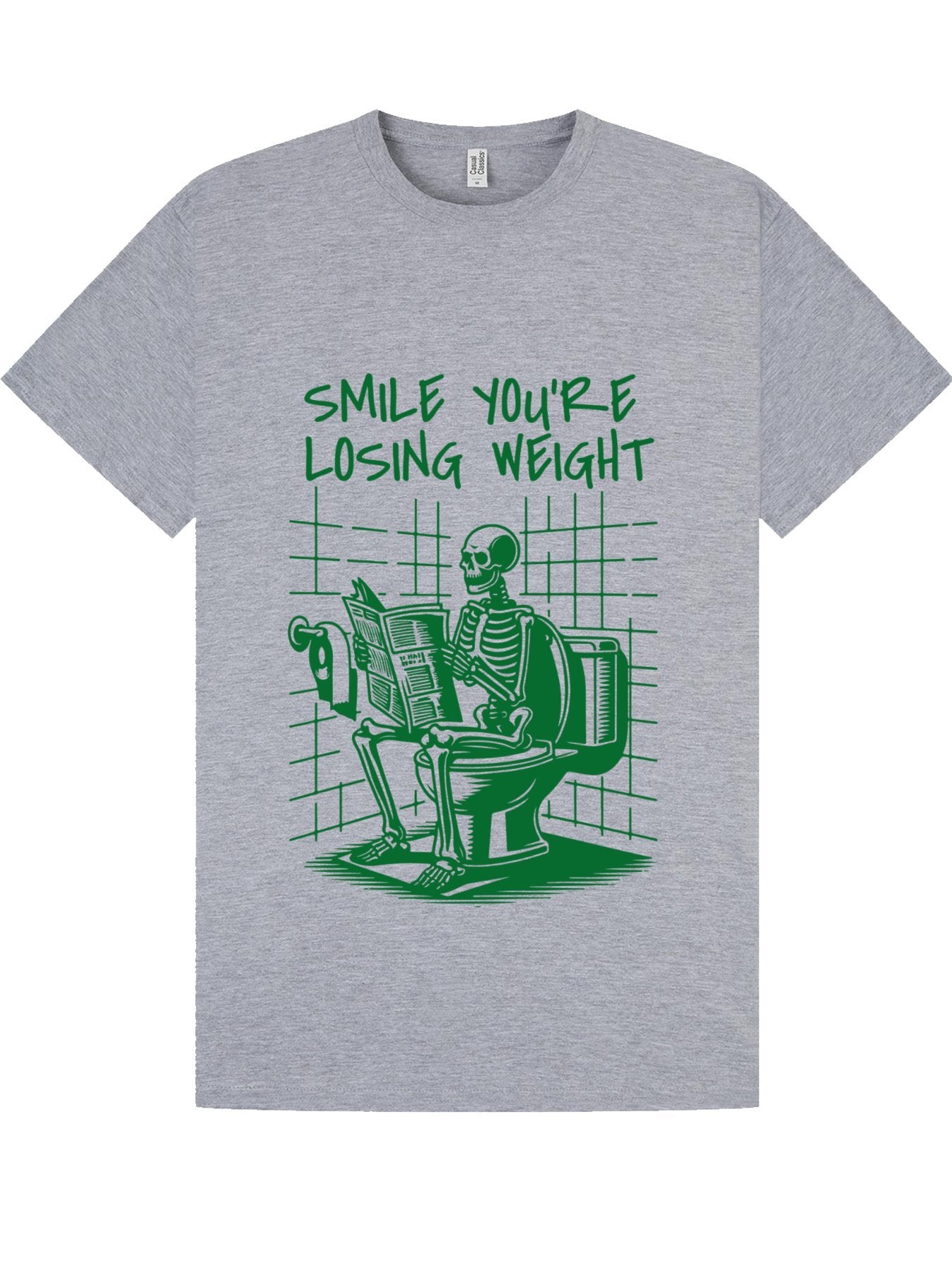 Classic T-Shirt | Smile You’re Losing Weight Skeleton Toilet Tee