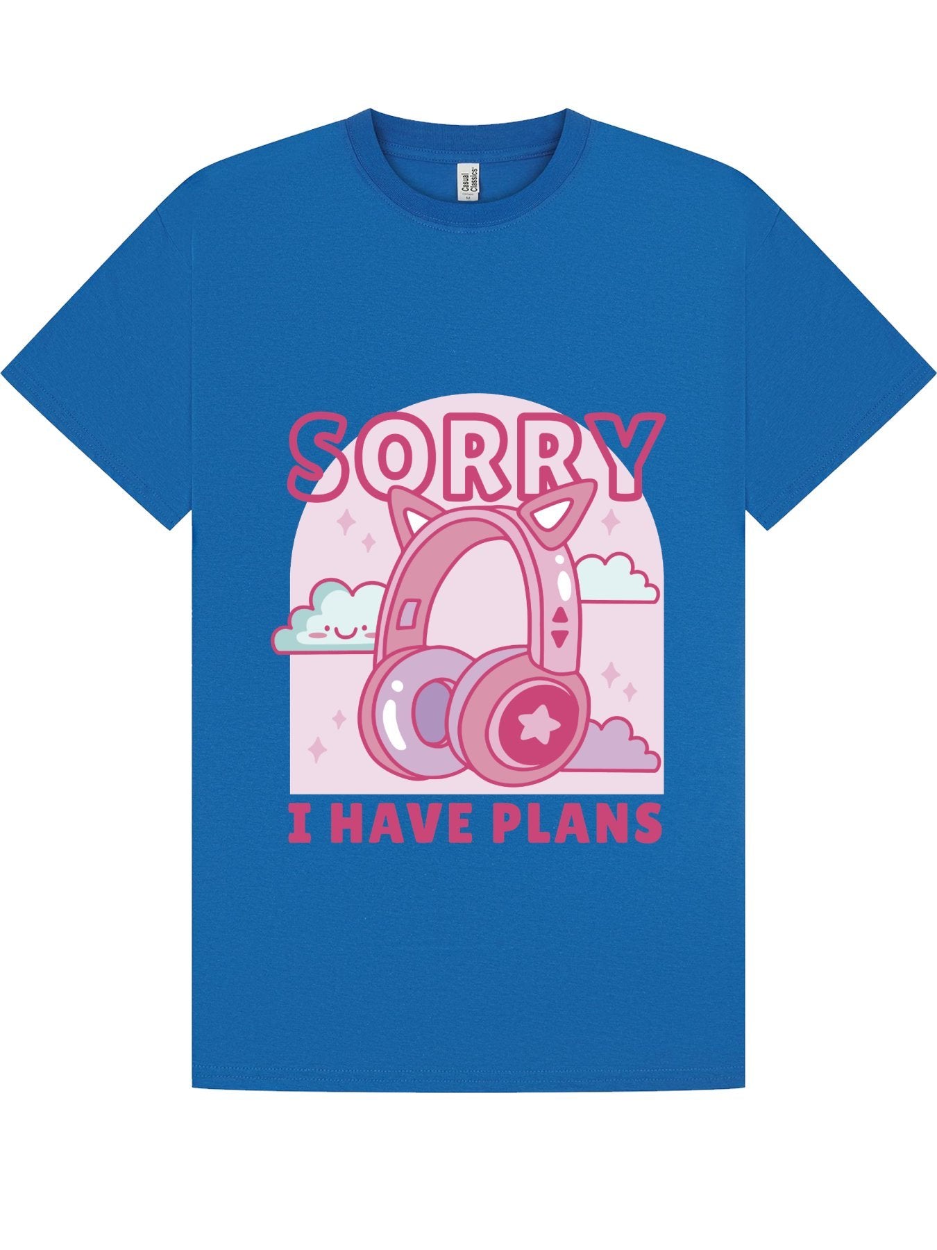 Classic T-Shirt | Sorry I Have Plans Cat Ear Headphones Tee