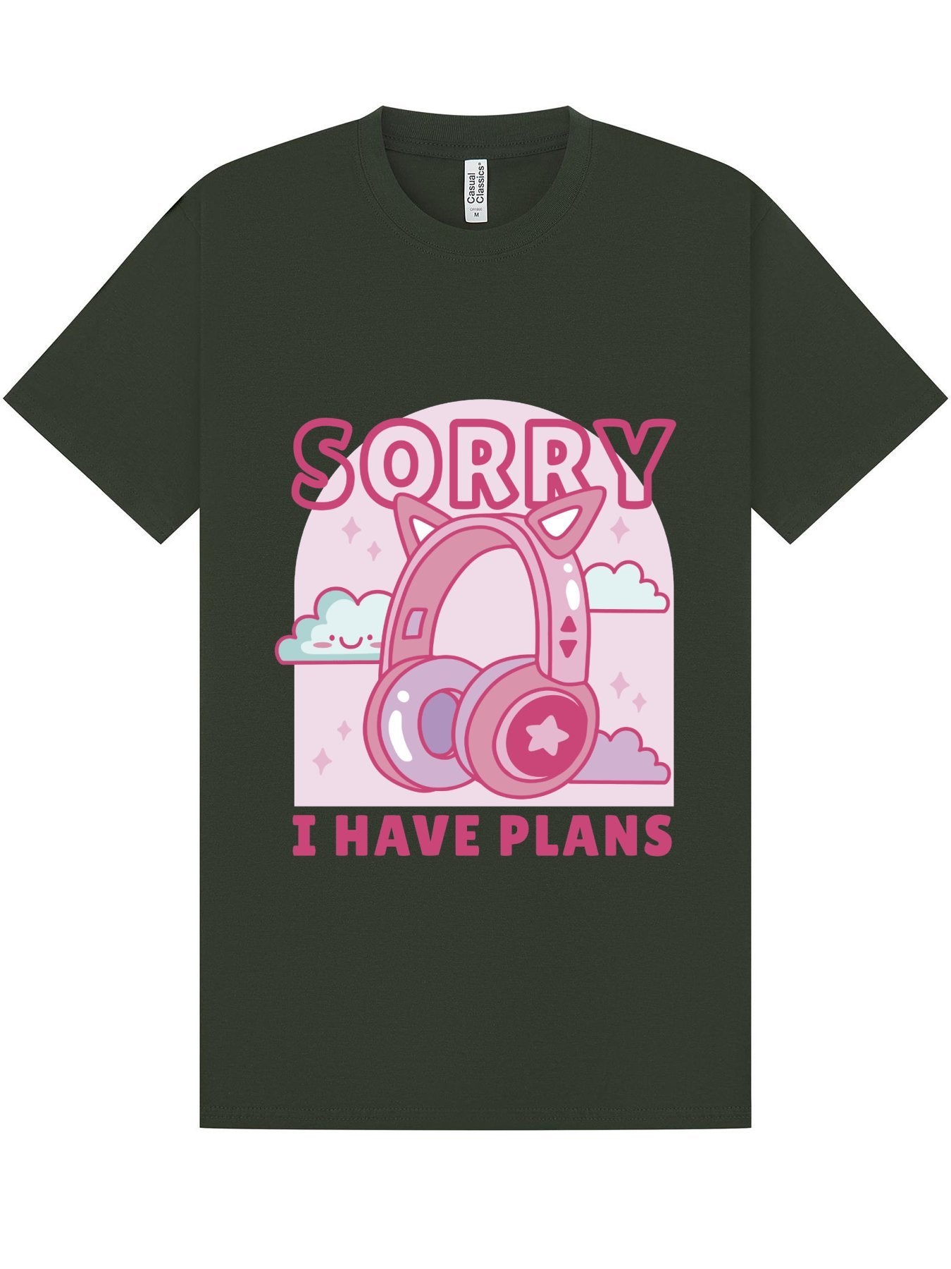 Classic T-Shirt | Sorry I Have Plans Cat Ear Headphones Tee