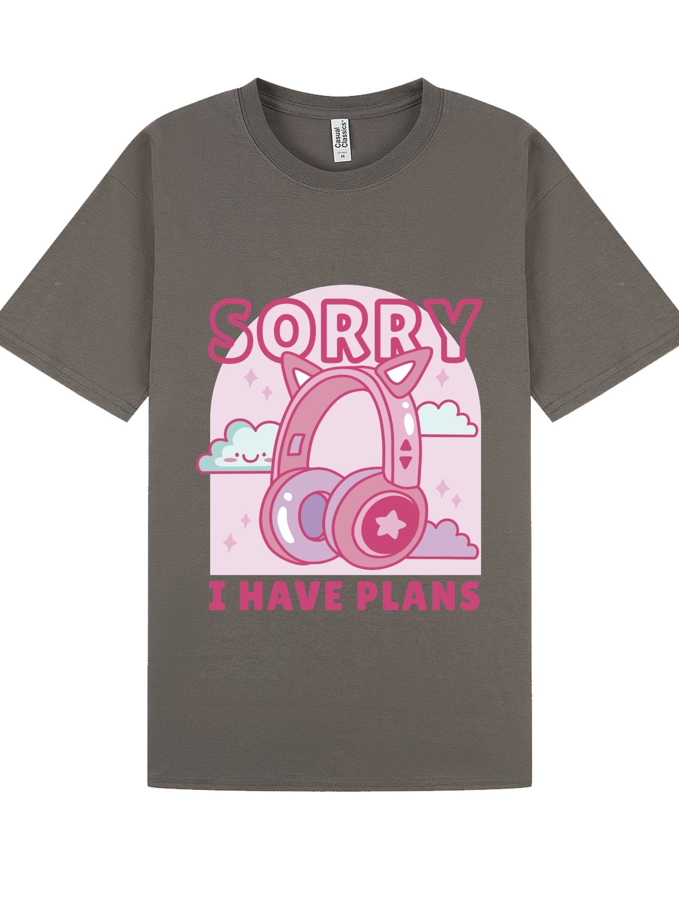 Classic T-Shirt | Sorry I Have Plans Cat Ear Headphones Tee