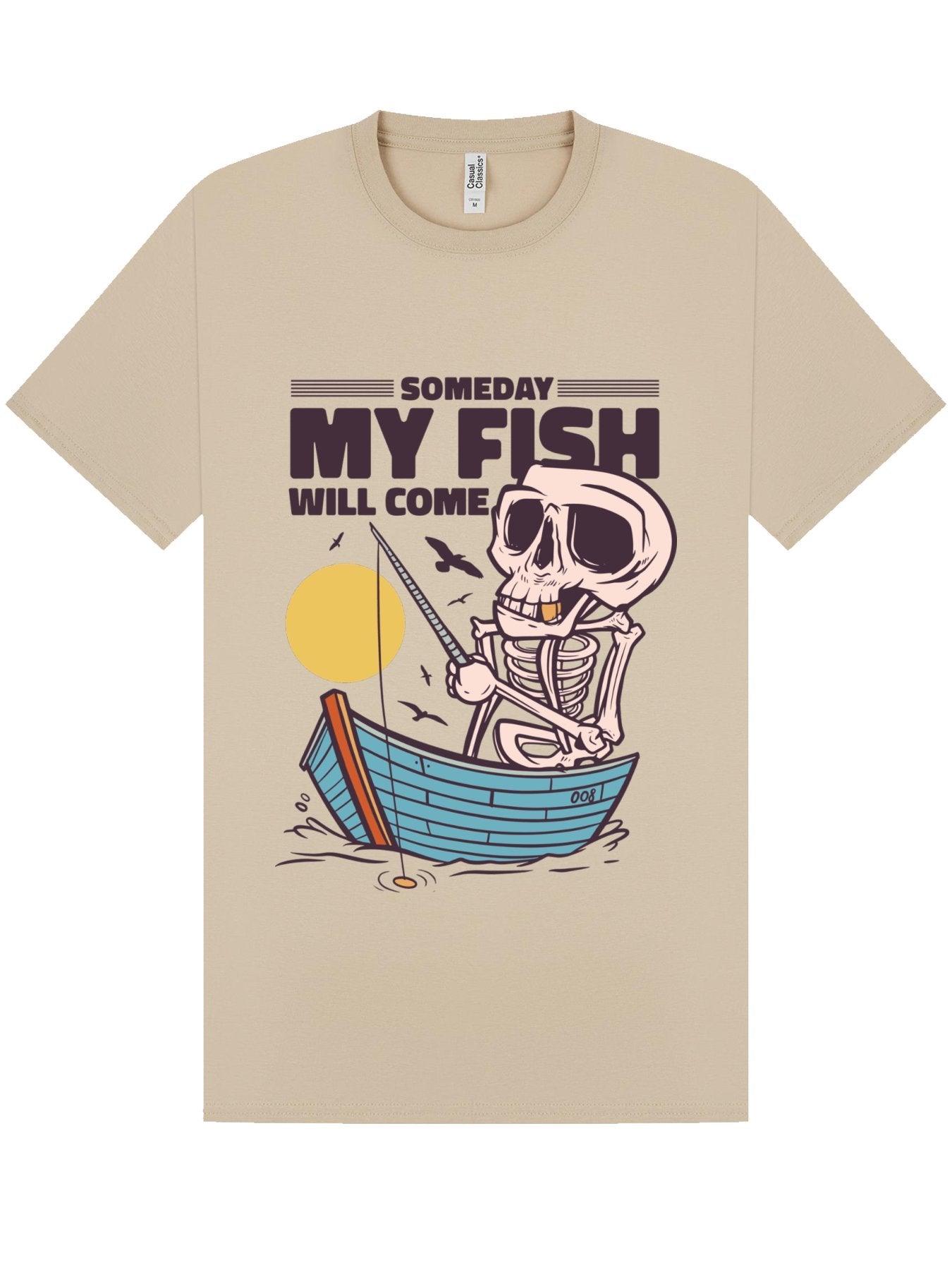 Classic T-Shirt | Someday My Fish Will Come Skeleton Fishing Tee