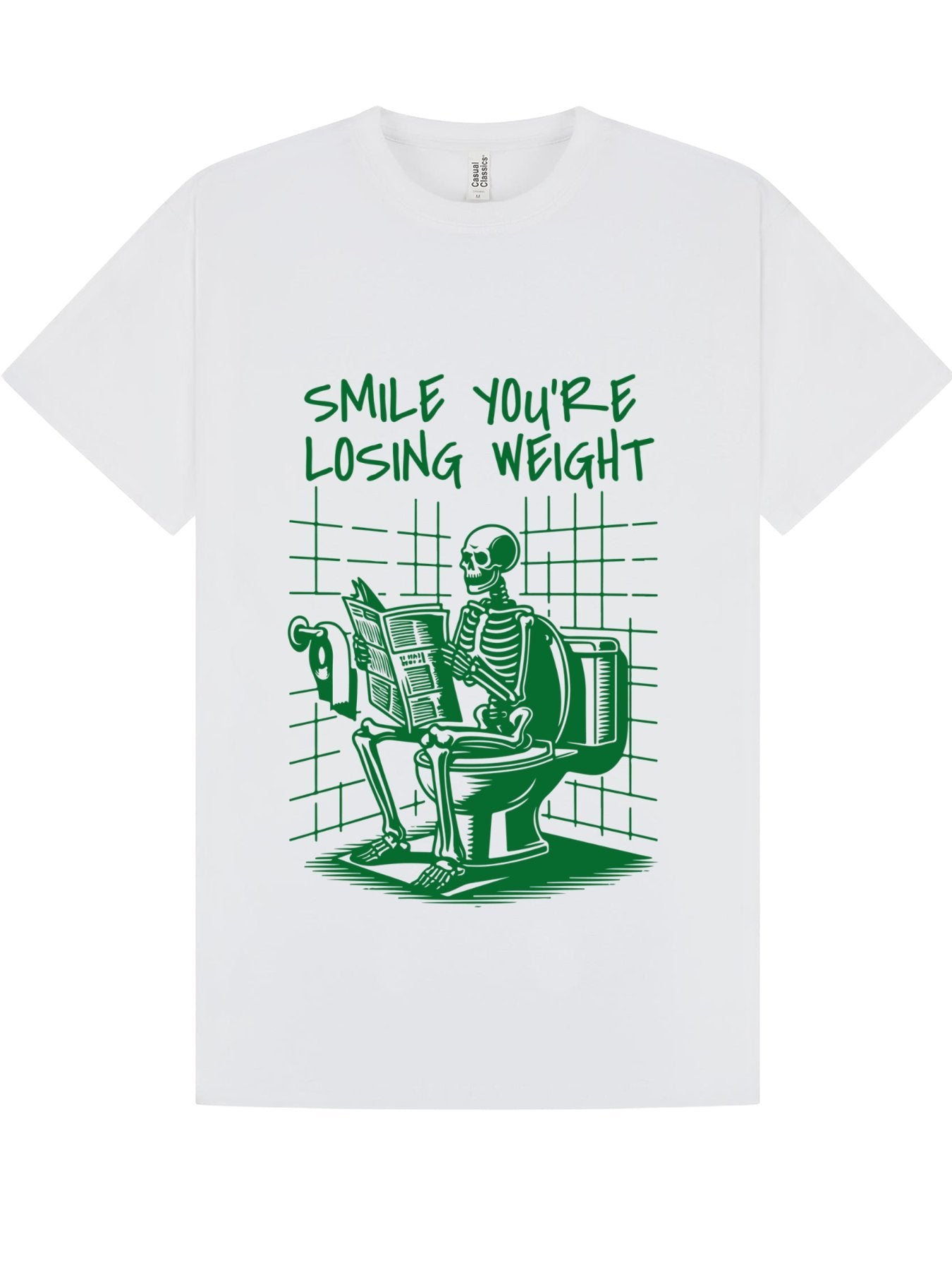 Classic T-Shirt | Smile You’re Losing Weight Skeleton Toilet Tee