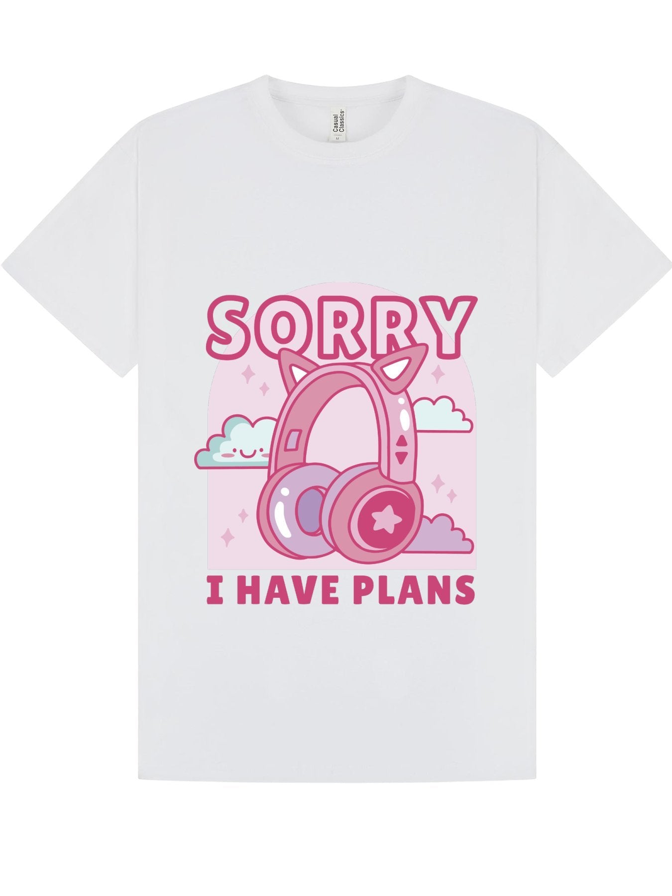 Classic T-Shirt | Sorry I Have Plans Cat Ear Headphones Tee